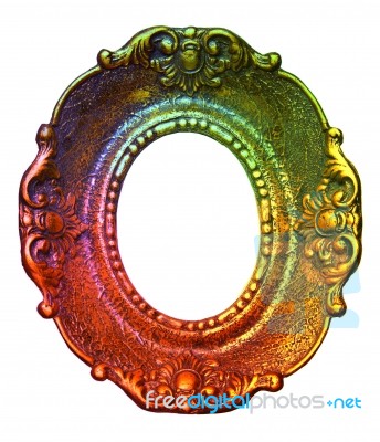 Rainbow Retro Picture Frame Stock Photo