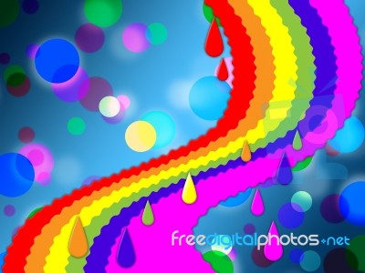 Rainbow Spots Background Means Painted And Dotted  Stock Image