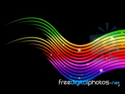 Rainbow Stripes Background Shows Colors Lines And Sparkling
 Stock Image