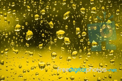 Raindrops On Glass Stock Photo