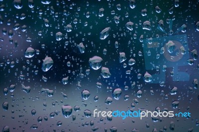 Raindrops On Glass Stock Photo