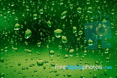 Raindrops On Glass Stock Photo