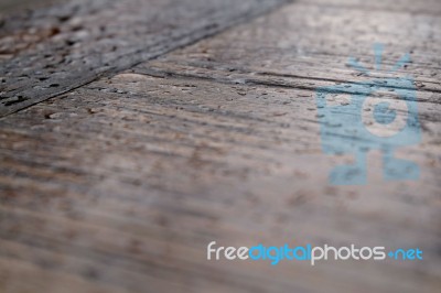 Raindrops On Wood Stock Photo