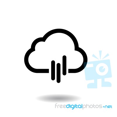 Raining Cloud Icon  Illustration Eps10 On White Background Stock Image