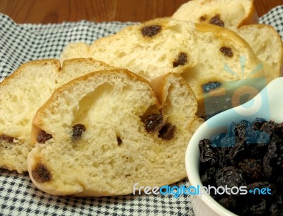 Raisin Bread Stock Photo