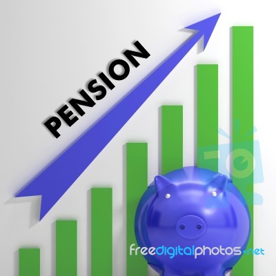 Raising Pension Chart Showing Monetary Growth Stock Image