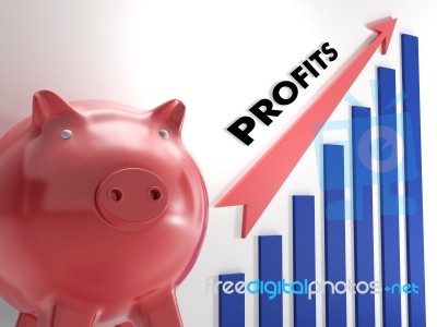 Raising Profits Chart Showing Incomes Growth Stock Image