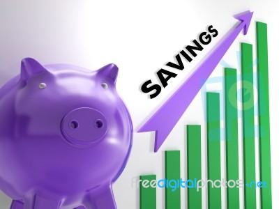 Raising Savings Chart Shows Monetary Growth Stock Image