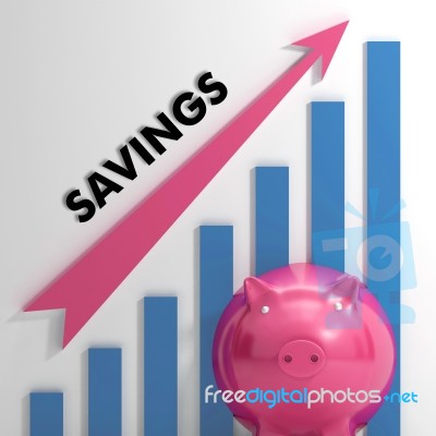 Raising Savings Chart Shows Personal Progress Stock Image