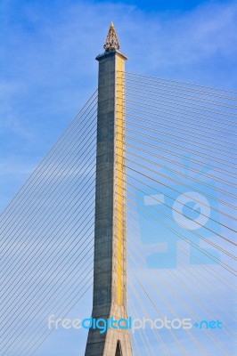 Rama Viii Bridge, Suspension Bridge In Bangkok, Thailand Stock Photo