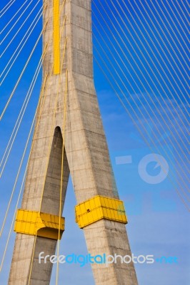 Rama Viii Bridge, Suspension Bridge In Bangkok, Thailand Stock Photo