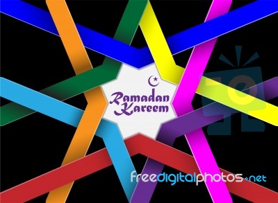 Ramadan Calligraphy Design In Colorful Arabic Geometry Pattern Stock Image