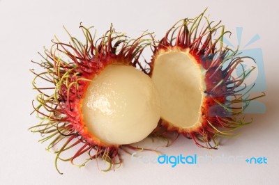 Rambutan Fruit Isolated On White Background Stock Photo