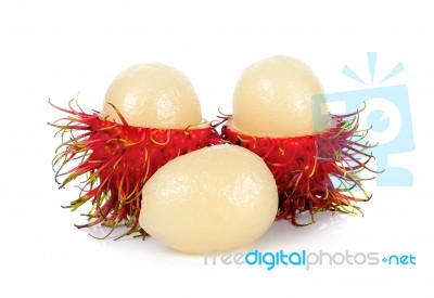 Rambutan Isolated On The White Background Stock Photo