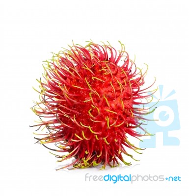 Rambutan Isolated On The White Background Stock Photo