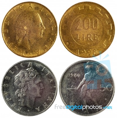 Rare Coins Of Italy Stock Photo