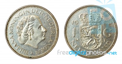 Rare Retro Coin Of Netherlands Stock Photo