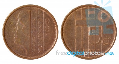 Rare Retro Coin Of Netherlands Stock Photo