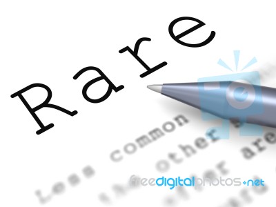 Rare Word Means Uncommon Scarce And Unique Stock Image