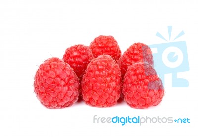 Raspberry Isolated On The White Background Stock Photo