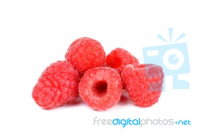 Raspberry Isolated On The White Background Stock Photo