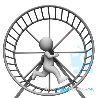 Rat Race Represents Worn Out And Boring 3d Rendering Stock Image