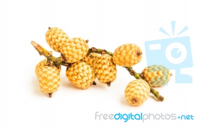 Rattan Fruit On White Background Stock Photo