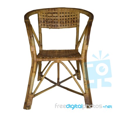 Rattan Vintage Chair Stock Photo