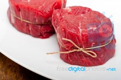 Raw Beef Filet Mignon Stock Photo