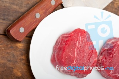 Raw Beef Filet Mignon Stock Photo