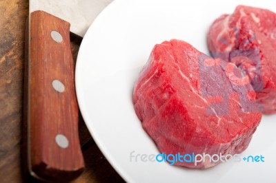 Raw Beef Filet Mignon Stock Photo