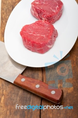 Raw Beef Filet Mignon Stock Photo