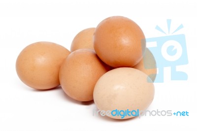 Raw Chicken Eggs Stock Photo