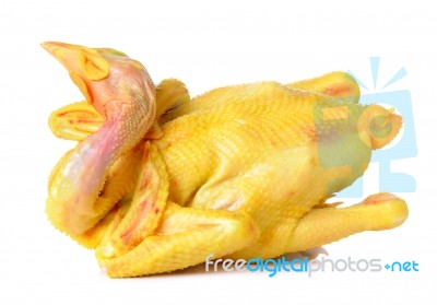 Raw Chicken Isolated On A White Background Stock Photo