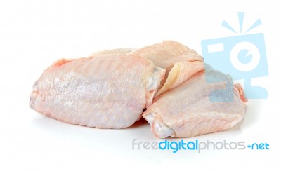 Raw Chicken Wing Isolated On White Background Stock Photo