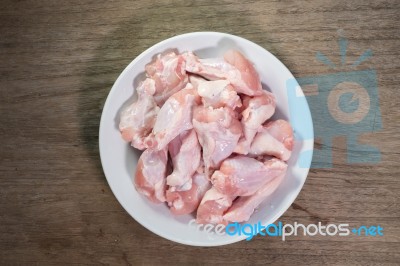 Raw Chicken Wings In A Bow Prepare For Cooking Stock Photo