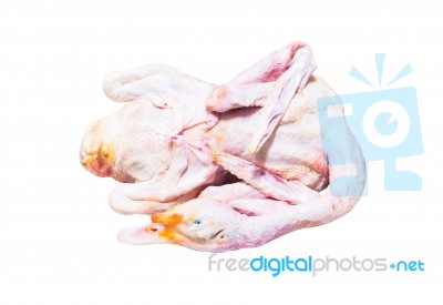 Raw Duck Isolated On White Background With Clipping Path Stock Photo