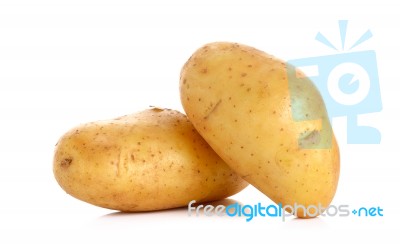 Raw Potato Isolated On The White Background Stock Photo