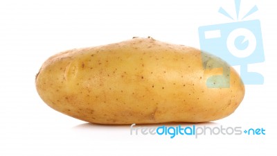 Raw Potato Isolated On The White Background Stock Photo