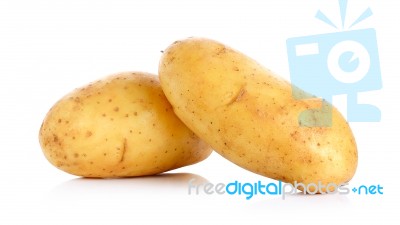 Raw Potato Isolated On The White Background Stock Photo