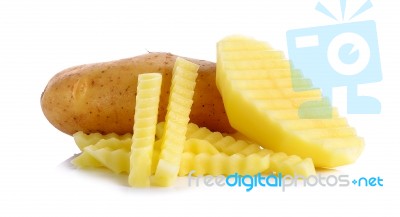 Raw Potato Isolated On The White Background Stock Photo