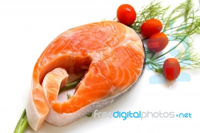 Raw Salmon Stock Photo