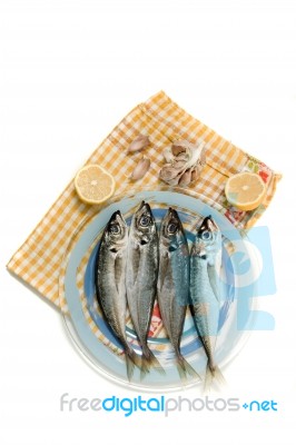 Raw Short Mackerel Fish Stock Photo