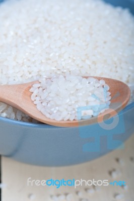 Raw White Rice Stock Photo