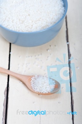 Raw White Rice Stock Photo