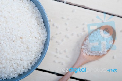 Raw White Rice Stock Photo