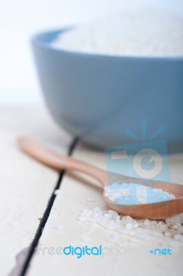 Raw White Rice Stock Photo