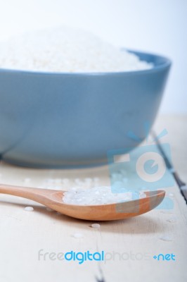 Raw White Rice Stock Photo