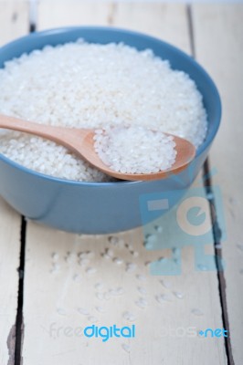 Raw White Rice Stock Photo