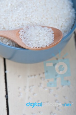 Raw White Rice Stock Photo